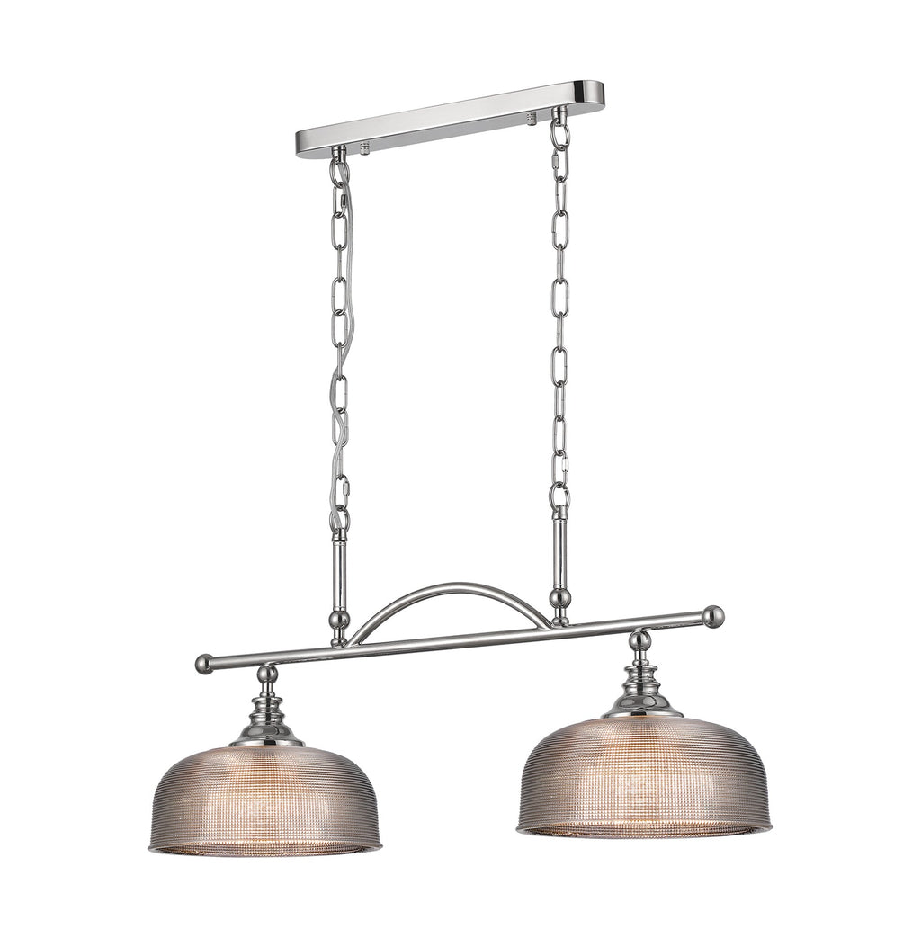 Luminosity Designs - Polished Nickel Sledmere 2 Light Bar (Converts to Semi Flush) 2x E27 - Luminosity Designs Ltd