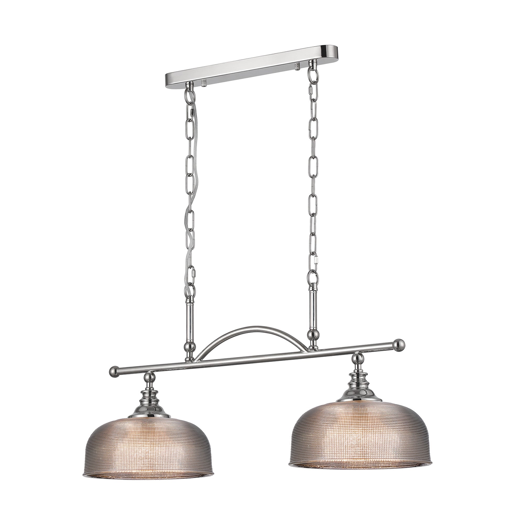 Luminosity Designs - Polished Nickel Sledmere 2 Light Bar (Converts to Semi Flush) 2x E27 - Luminosity Designs Ltd