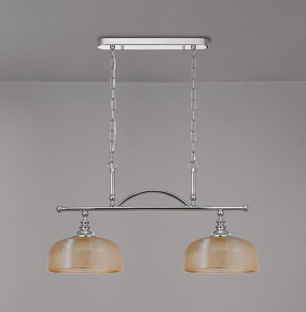 Luminosity Designs - Polished Nickel Sledmere 2 Light Bar (Converts to Semi Flush) 2x E27 - Luminosity Designs Ltd