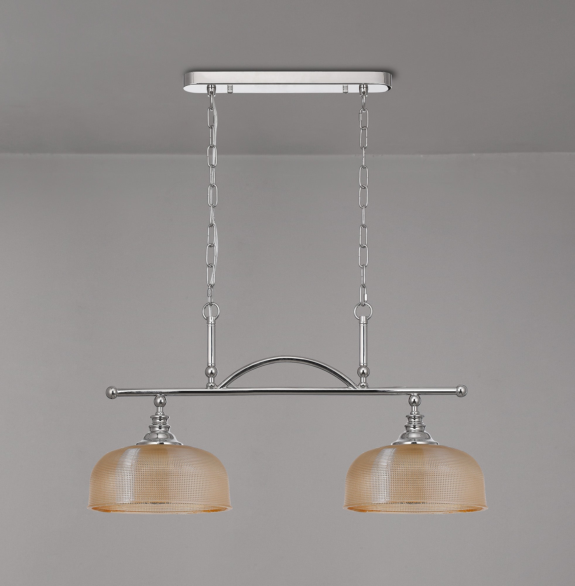 Luminosity Designs - Polished Nickel Sledmere 2 Light Bar (Converts to Semi Flush) 2x E27 - Luminosity Designs Ltd