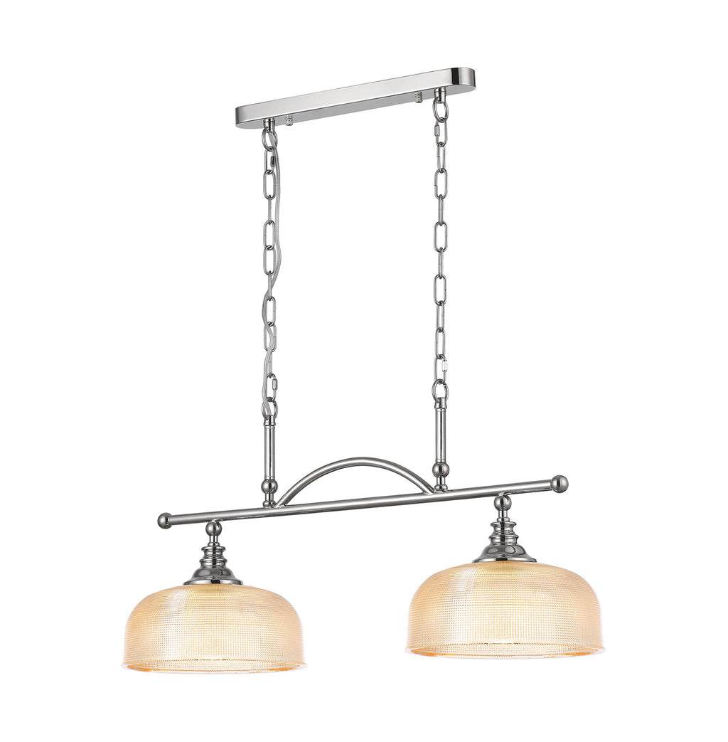 Luminosity Designs - Polished Nickel Sledmere 2 Light Bar (Converts to Semi Flush) 2x E27 - Luminosity Designs Ltd