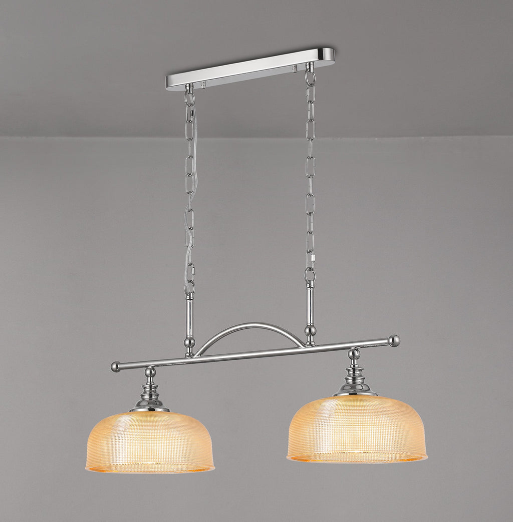 Luminosity Designs - Polished Nickel Sledmere 2 Light Bar (Converts to Semi Flush) 2x E27 - Luminosity Designs Ltd