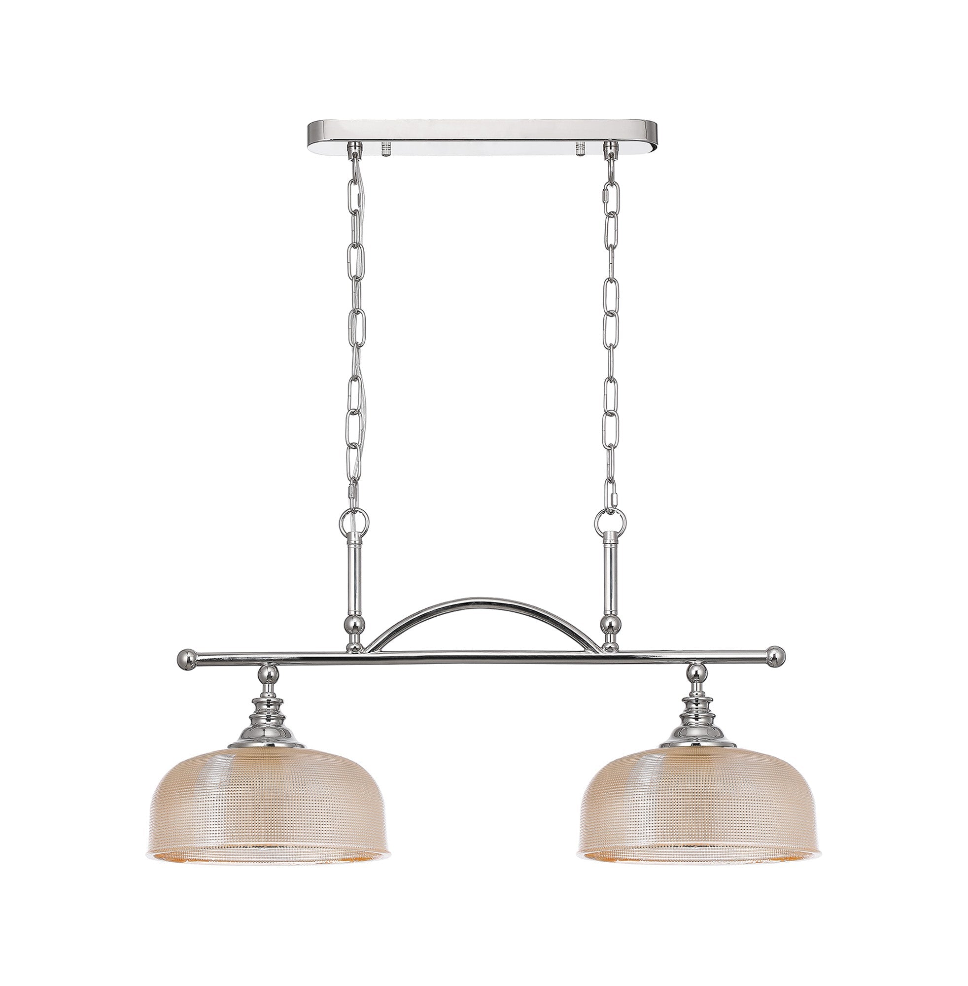 Luminosity Designs - Polished Nickel Sledmere 2 Light Bar (Converts to Semi Flush) 2x E27 - Luminosity Designs Ltd