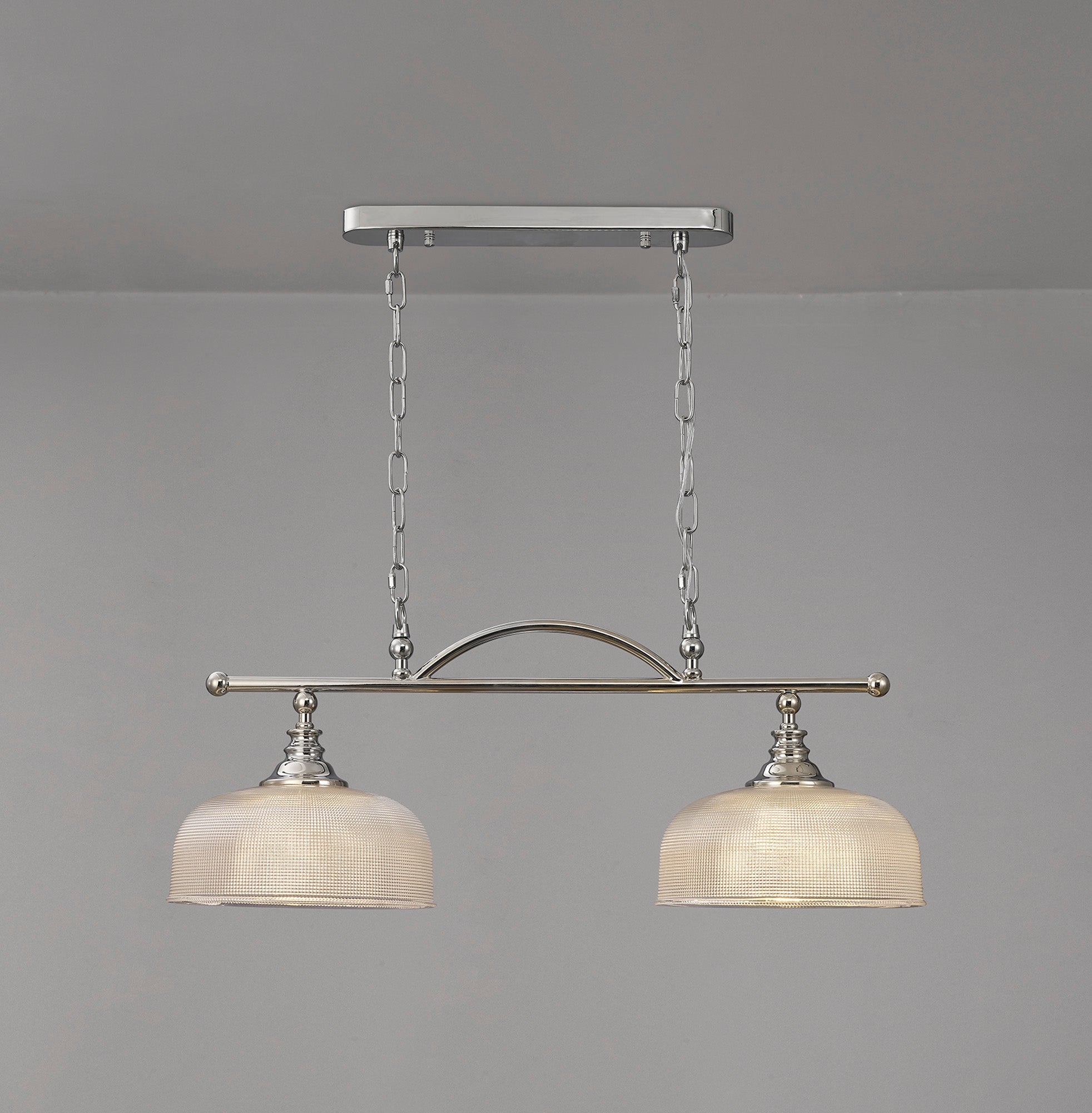 Luminosity Designs - Polished Nickel Sledmere 2 Light Bar (Converts to Semi Flush) 2x E27 - Luminosity Designs Ltd