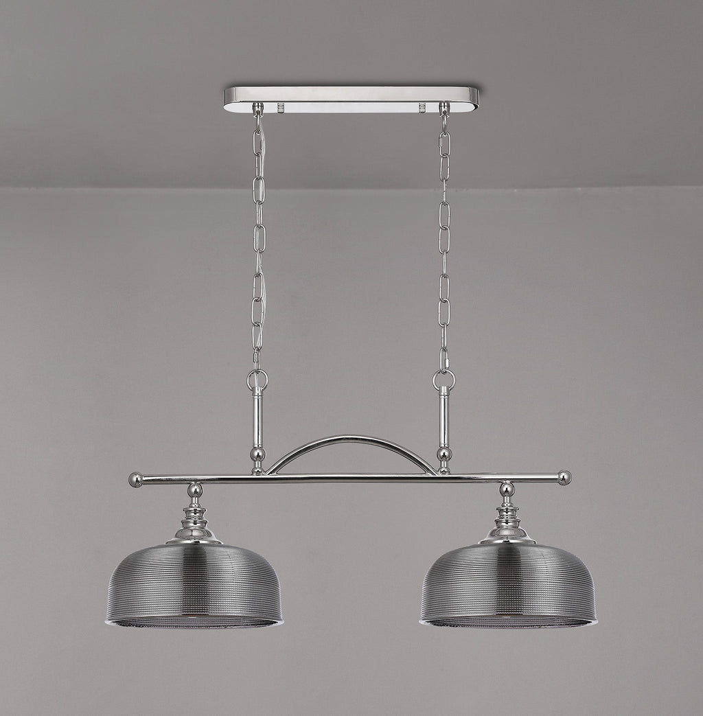 Luminosity Designs - Polished Nickel Sledmere 2 Light Bar (Converts to Semi Flush) 2x E27 - Luminosity Designs Ltd