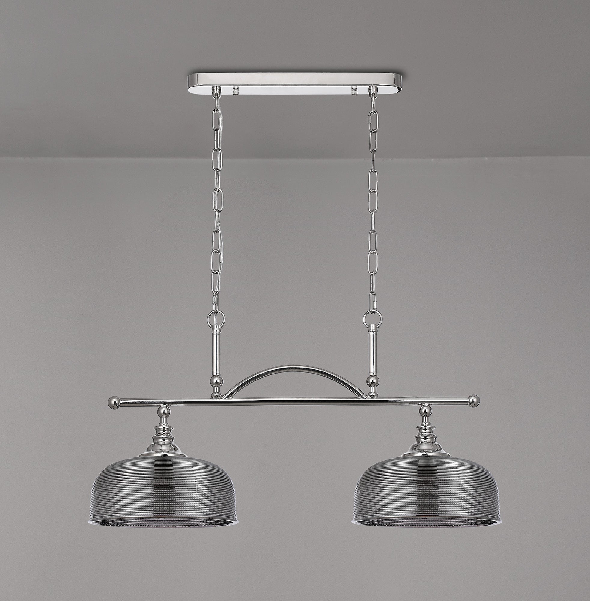 Luminosity Designs - Polished Nickel Sledmere 2 Light Bar (Converts to Semi Flush) 2x E27 - Luminosity Designs Ltd