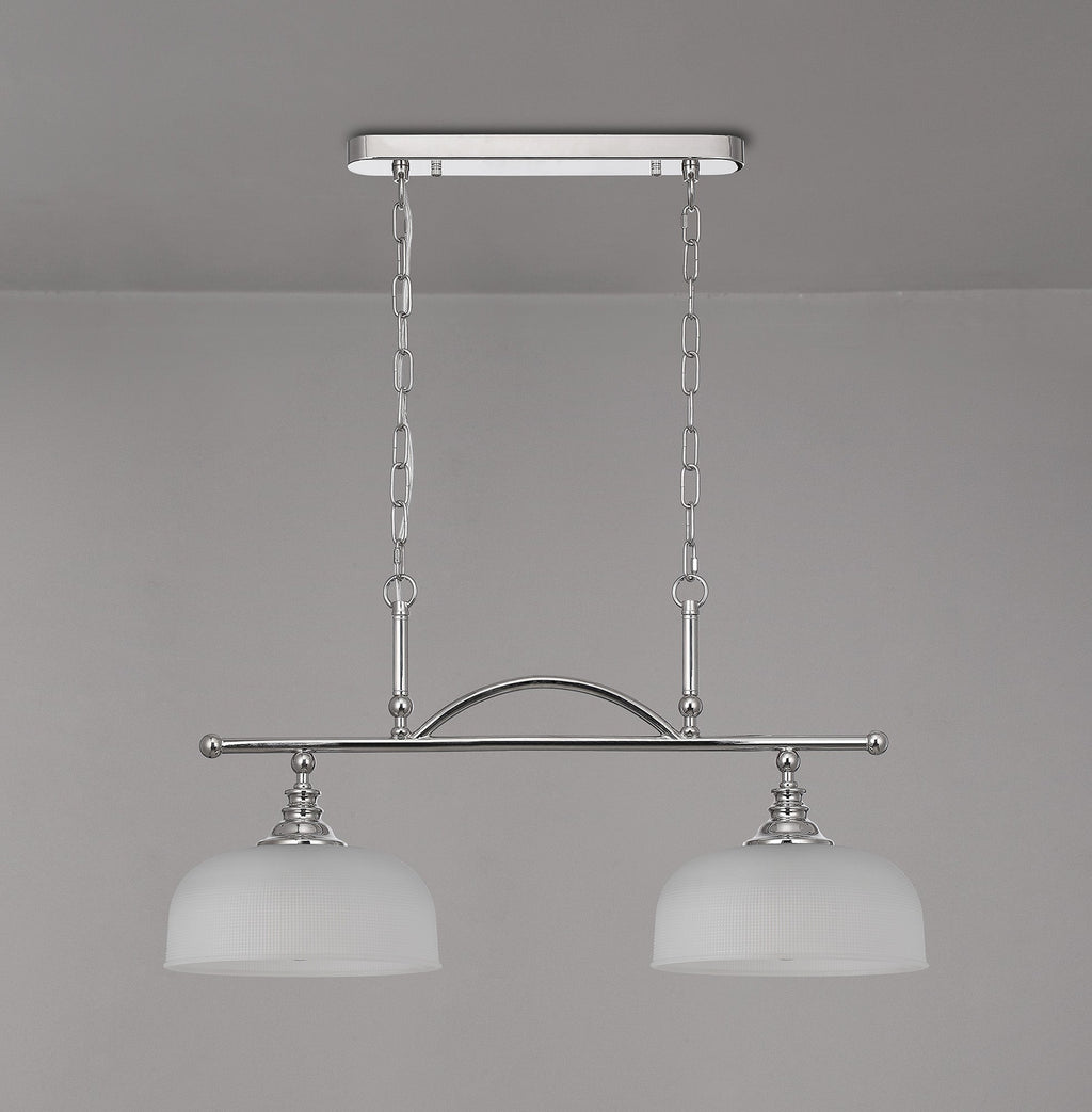 Luminosity Designs - Polished Nickel Sledmere 2 Light Bar (Converts to Semi Flush) 2x E27 - Luminosity Designs Ltd