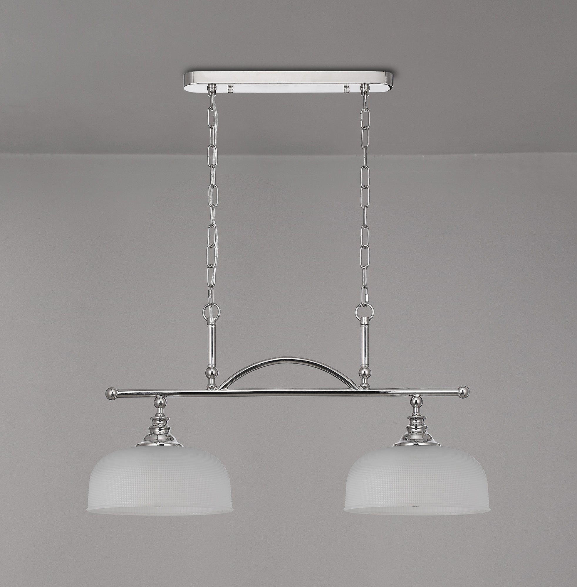 Luminosity Designs - Polished Nickel Sledmere 2 Light Bar (Converts to Semi Flush) 2x E27 - Luminosity Designs Ltd
