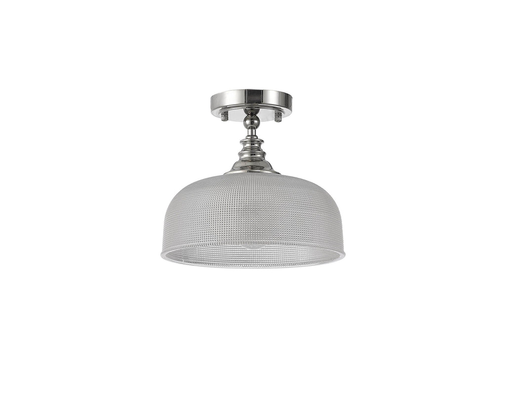 Luminosity Designs - Polished Nickel Sledmere 27cm Flush/Single Pendant, 1 Light Adjustable to Semi Flush, E27 - Luminosity Designs Ltd