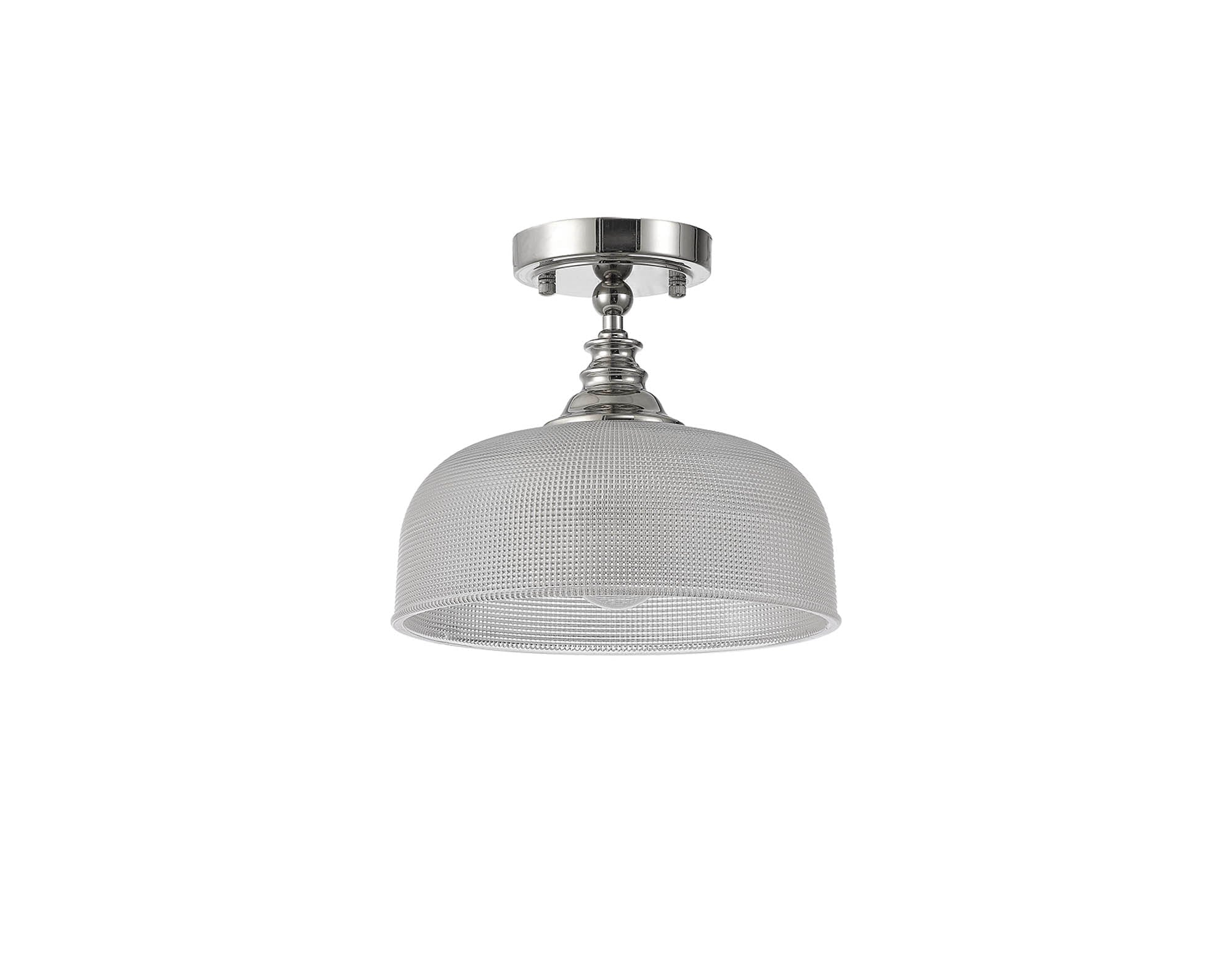 Luminosity Designs - Polished Nickel Sledmere 27cm Flush/Single Pendant, 1 Light Adjustable to Semi Flush, E27 - Luminosity Designs Ltd