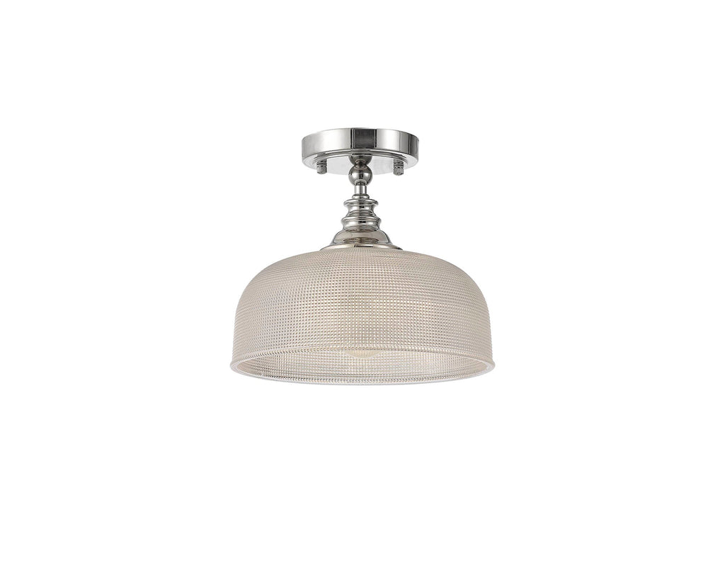 Luminosity Designs - Polished Nickel Sledmere 27cm Flush/Single Pendant, 1 Light Adjustable to Semi Flush, E27 - Luminosity Designs Ltd