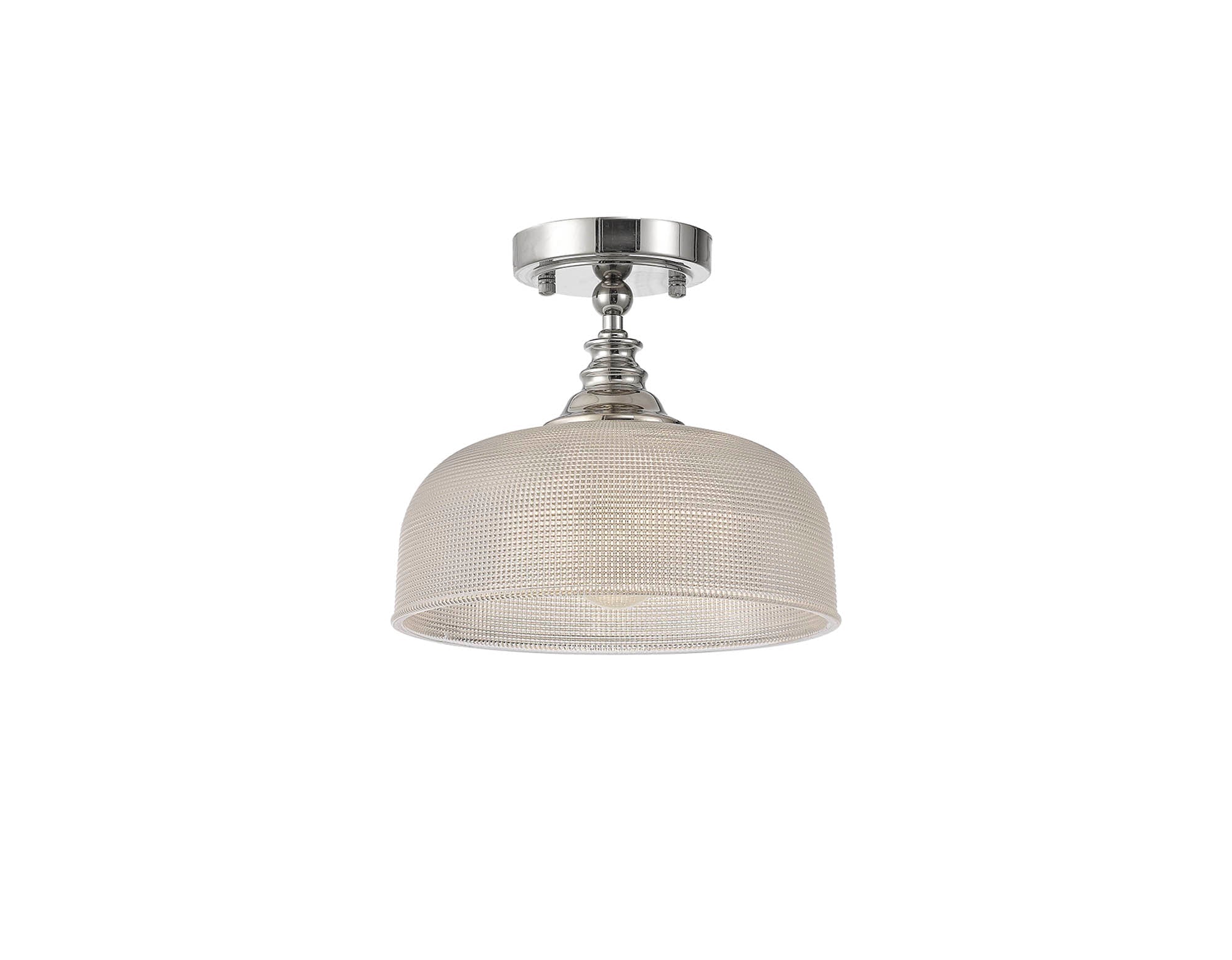 Luminosity Designs - Polished Nickel Sledmere 27cm Flush/Single Pendant, 1 Light Adjustable to Semi Flush, E27 - Luminosity Designs Ltd
