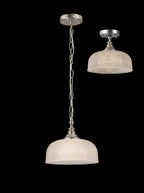 Luminosity Designs - Polished Nickel Sledmere 27cm Flush/Single Pendant, 1 Light Adjustable to Semi Flush, E27 - Luminosity Designs Ltd