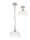 Luminosity Designs - Polished Nickel Sledmere 27cm Flush/Single Pendant, 1 Light Adjustable to Semi Flush, E27 - Luminosity Designs Ltd