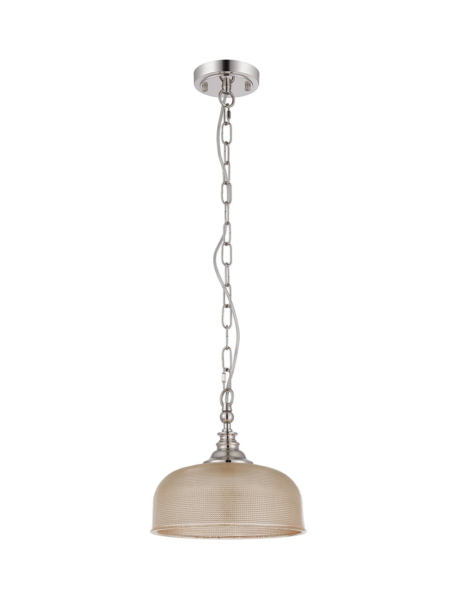 Luminosity Designs - Polished Nickel Sledmere 27cm Flush/Single Pendant, 1 Light Adjustable to Semi Flush, E27 - Luminosity Designs Ltd
