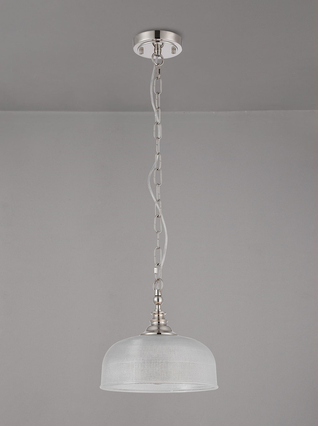 Luminosity Designs - Polished Nickel Sledmere 27cm Flush/Single Pendant, 1 Light Adjustable to Semi Flush, E27 - Luminosity Designs Ltd