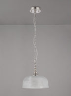 Luminosity Designs - Polished Nickel Sledmere 27cm Flush/Single Pendant, 1 Light Adjustable to Semi Flush, E27 - Luminosity Designs Ltd