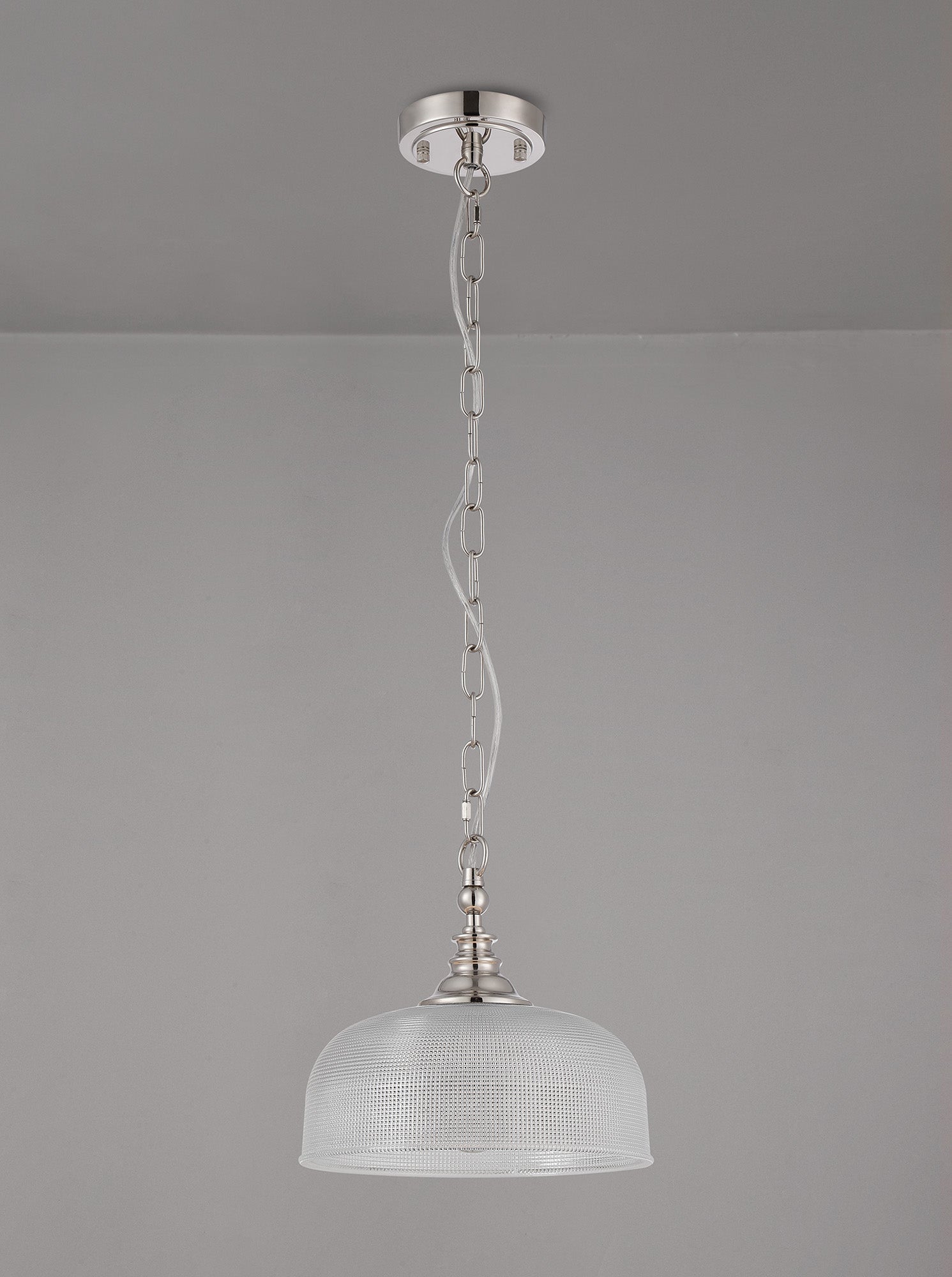 Luminosity Designs - Polished Nickel Sledmere 27cm Flush/Single Pendant, 1 Light Adjustable to Semi Flush, E27 - Luminosity Designs Ltd