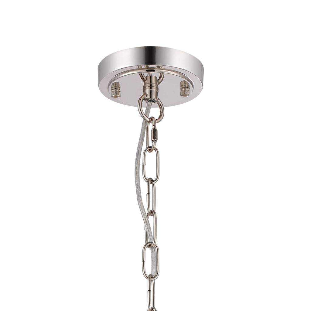 Luminosity Designs - Polished Nickel Sledmere 27cm Flush/Single Pendant, 1 Light Adjustable to Semi Flush, E27 - Luminosity Designs Ltd