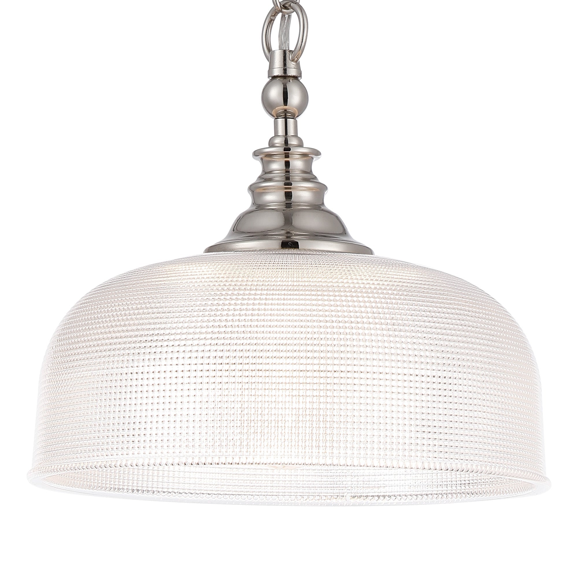 Luminosity Designs - Polished Nickel Sledmere 27cm Flush/Single Pendant, 1 Light Adjustable to Semi Flush, E27 - Luminosity Designs Ltd