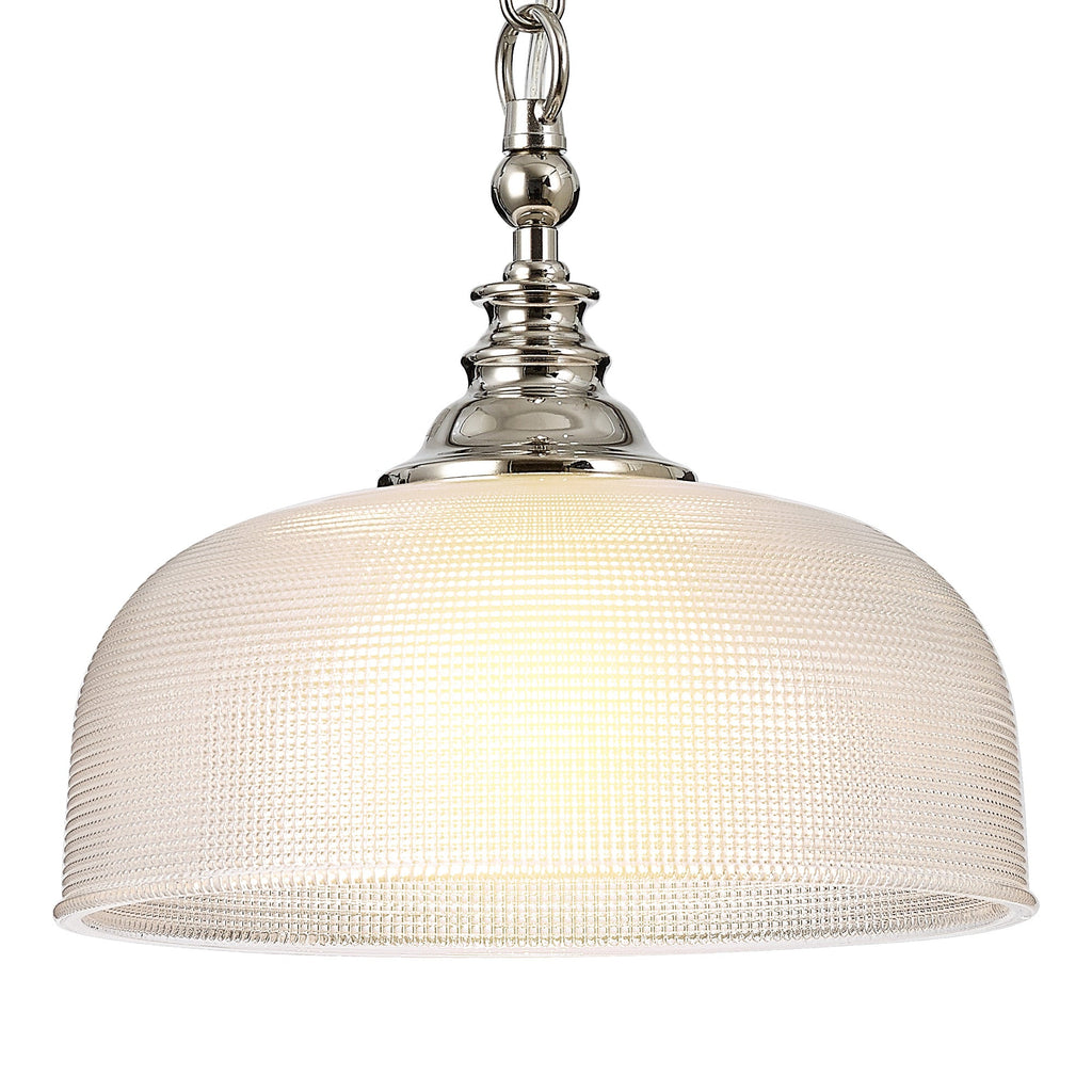 Luminosity Designs - Polished Nickel Sledmere 27cm Flush/Single Pendant, 1 Light Adjustable to Semi Flush, E27 - Luminosity Designs Ltd