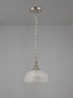 Luminosity Designs - Polished Nickel Sledmere 27cm Flush/Single Pendant, 1 Light Adjustable to Semi Flush, E27 - Luminosity Designs Ltd