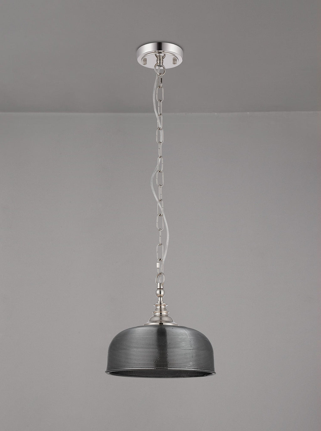 Luminosity Designs - Polished Nickel Sledmere 27cm Flush/Single Pendant, 1 Light Adjustable to Semi Flush, E27 - Luminosity Designs Ltd