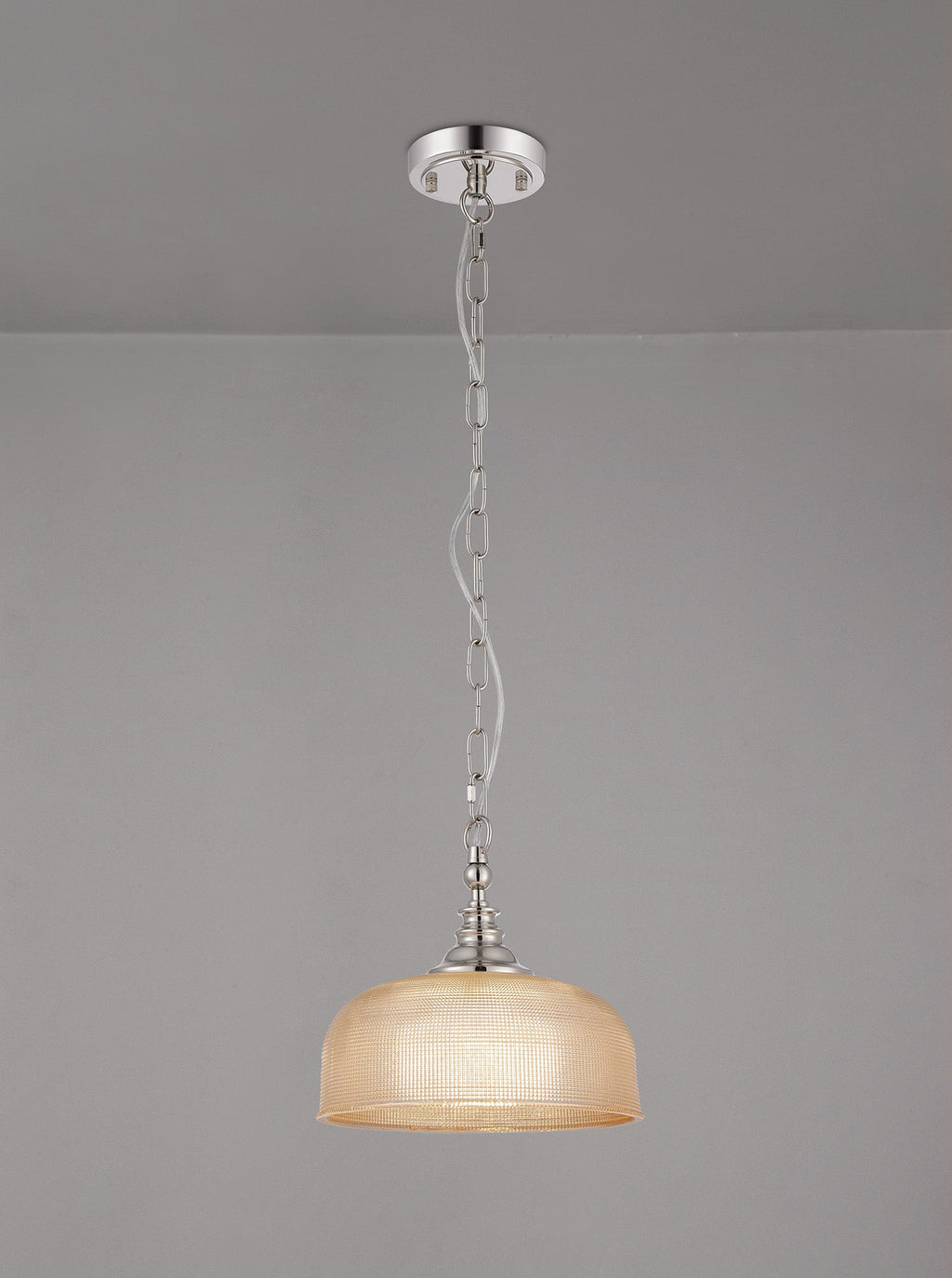 Luminosity Designs - Polished Nickel Sledmere 27cm Flush/Single Pendant, 1 Light Adjustable to Semi Flush, E27 - Luminosity Designs Ltd