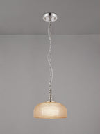 Luminosity Designs - Polished Nickel Sledmere 27cm Flush/Single Pendant, 1 Light Adjustable to Semi Flush, E27 - Luminosity Designs Ltd