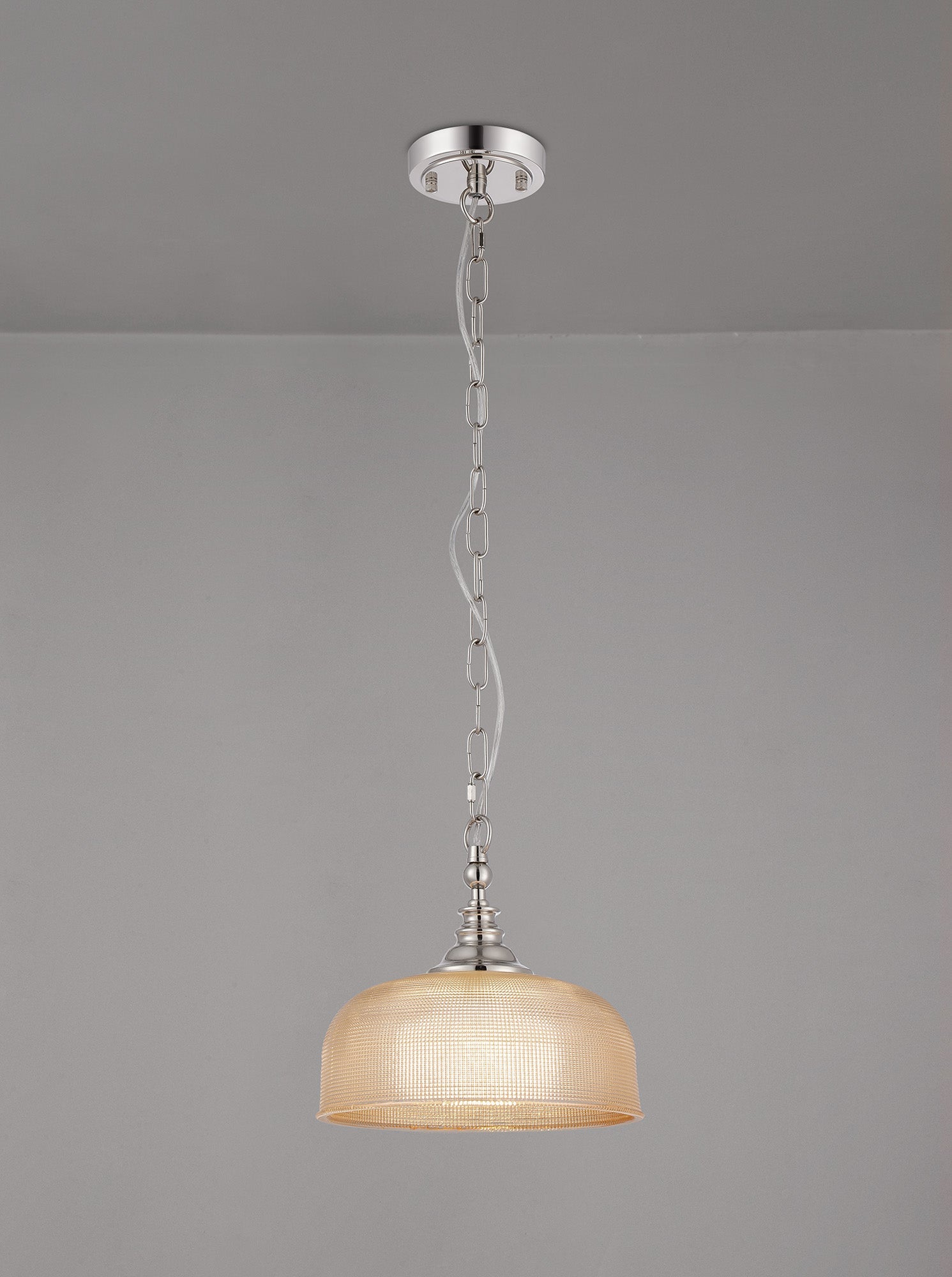 Luminosity Designs - Polished Nickel Sledmere 27cm Flush/Single Pendant, 1 Light Adjustable to Semi Flush, E27 - Luminosity Designs Ltd