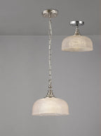 Luminosity Designs - Polished Nickel Sledmere 27cm Flush/Single Pendant, 1 Light Adjustable to Semi Flush, E27 - Luminosity Designs Ltd