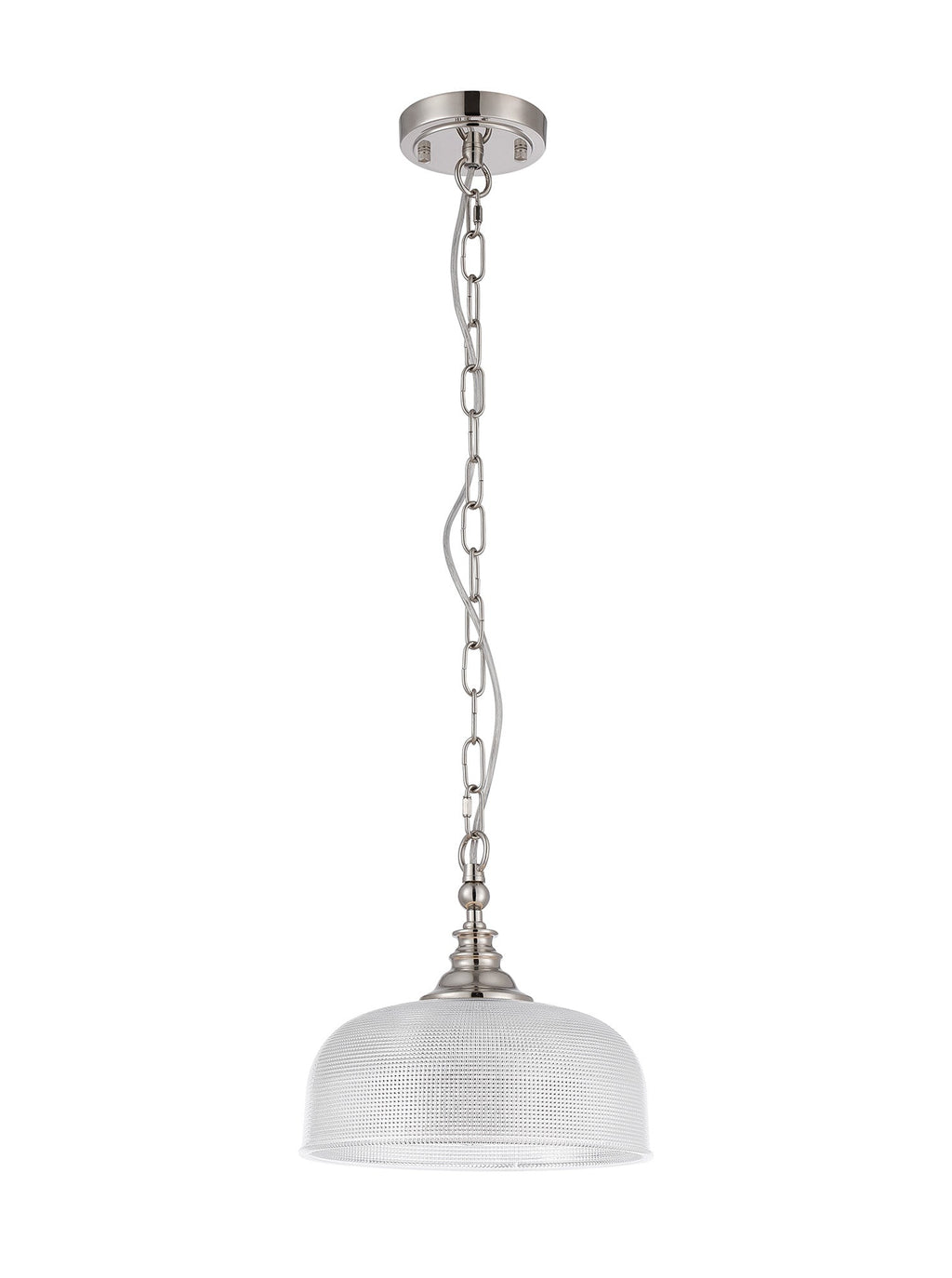 Luminosity Designs - Polished Nickel Sledmere 27cm Flush/Single Pendant, 1 Light Adjustable to Semi Flush, E27 - Luminosity Designs Ltd