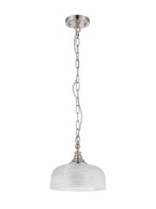 Luminosity Designs - Polished Nickel Sledmere 27cm Flush/Single Pendant, 1 Light Adjustable to Semi Flush, E27 - Luminosity Designs Ltd