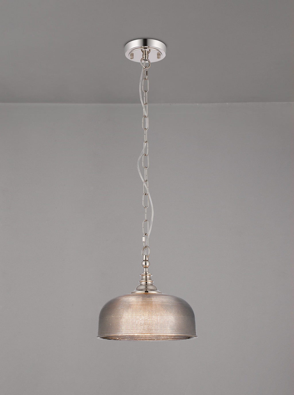 Luminosity Designs - Polished Nickel Sledmere 27cm Flush/Single Pendant, 1 Light Adjustable to Semi Flush, E27 - Luminosity Designs Ltd