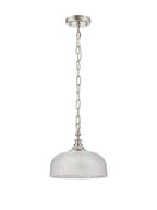 Luminosity Designs - Polished Nickel Sledmere 27cm Flush/Single Pendant, 1 Light Adjustable to Semi Flush, E27 - Luminosity Designs Ltd