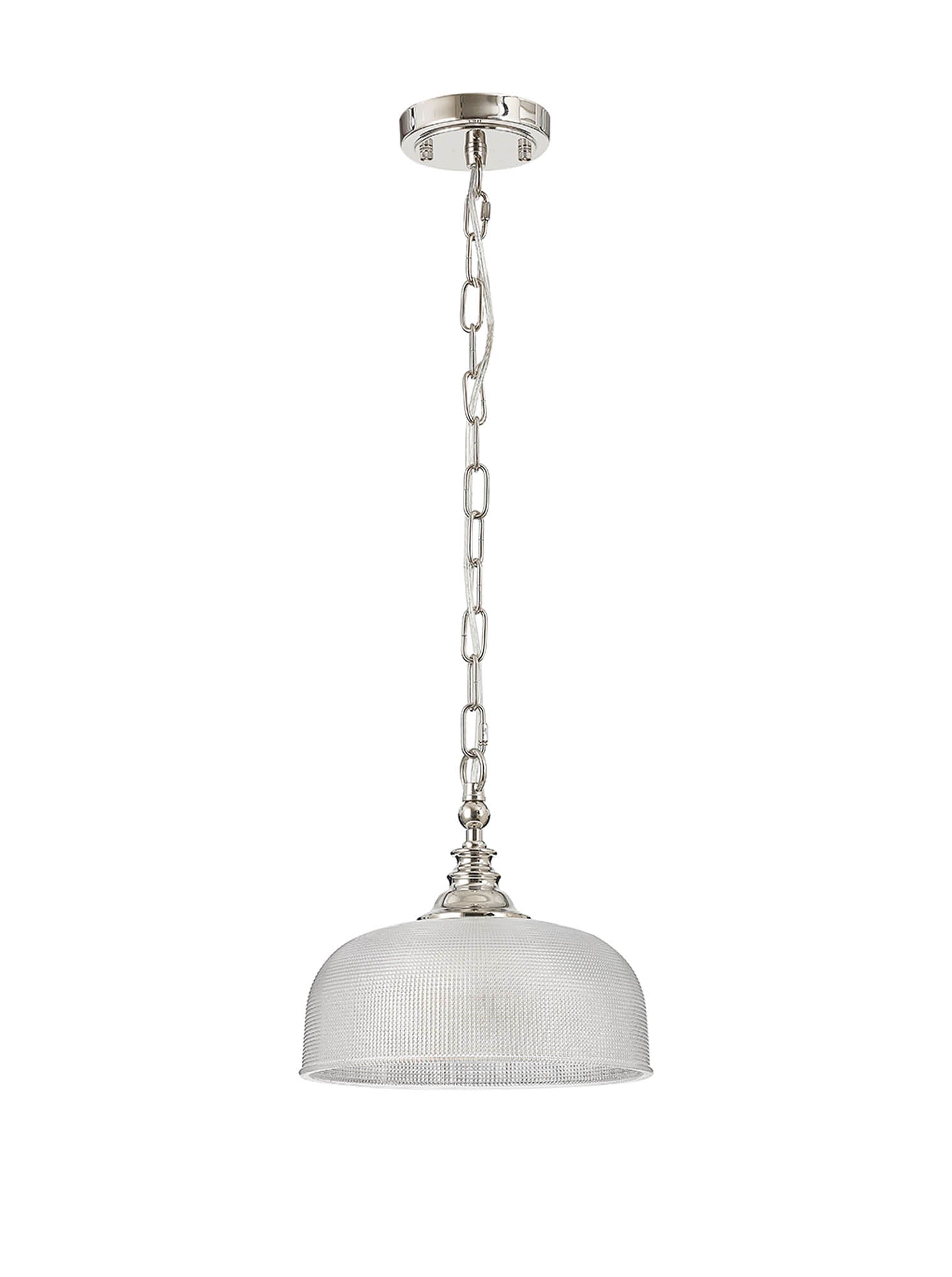 Luminosity Designs - Polished Nickel Sledmere 27cm Flush/Single Pendant, 1 Light Adjustable to Semi Flush, E27 - Luminosity Designs Ltd