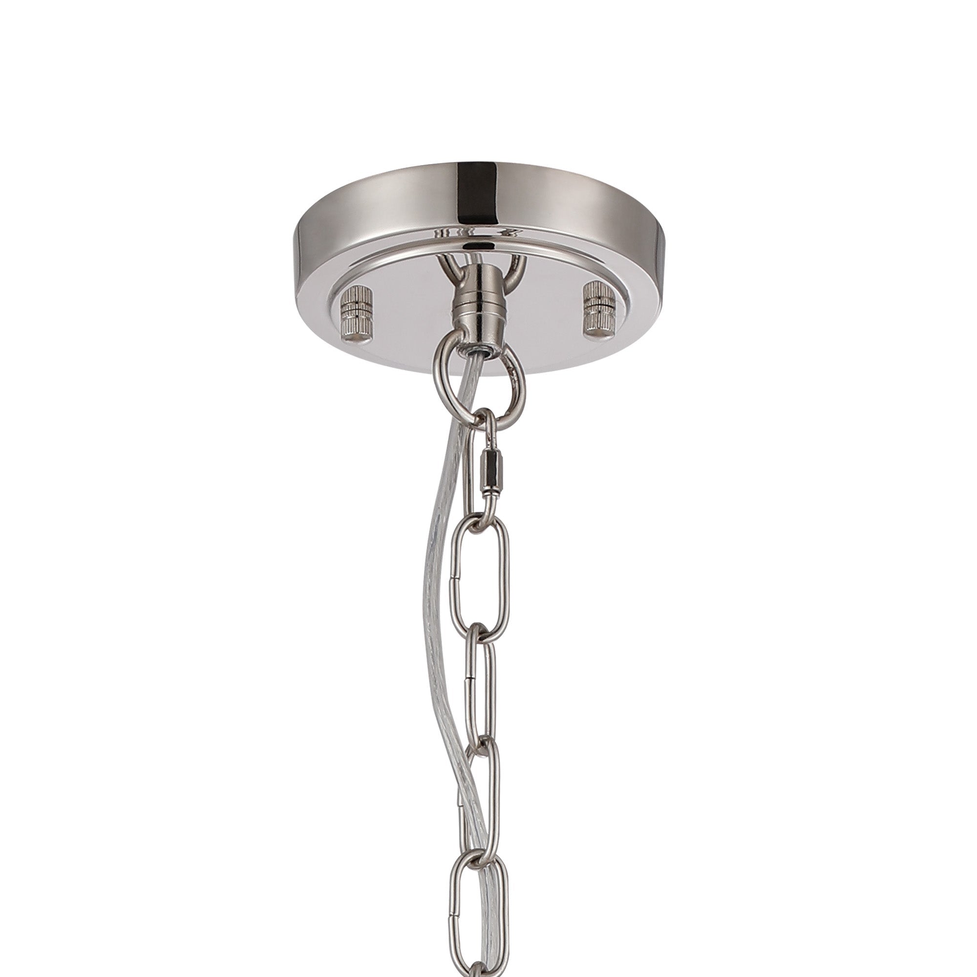 Luminosity Designs - Polished Nickel Sledmere 27cm Flush/Single Pendant, 1 Light Adjustable to Semi Flush, E27 - Luminosity Designs Ltd