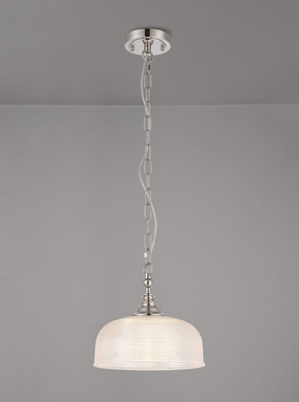Luminosity Designs - Polished Nickel Sledmere 27cm Flush/Single Pendant, 1 Light Adjustable to Semi Flush, E27 - Luminosity Designs Ltd