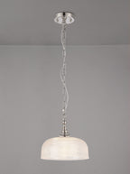 Luminosity Designs - Polished Nickel Sledmere 27cm Flush/Single Pendant, 1 Light Adjustable to Semi Flush, E27 - Luminosity Designs Ltd