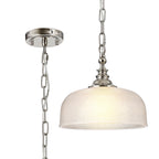 Luminosity Designs - Polished Nickel Sledmere 27cm Flush/Single Pendant, 1 Light Adjustable to Semi Flush, E27 - Luminosity Designs Ltd