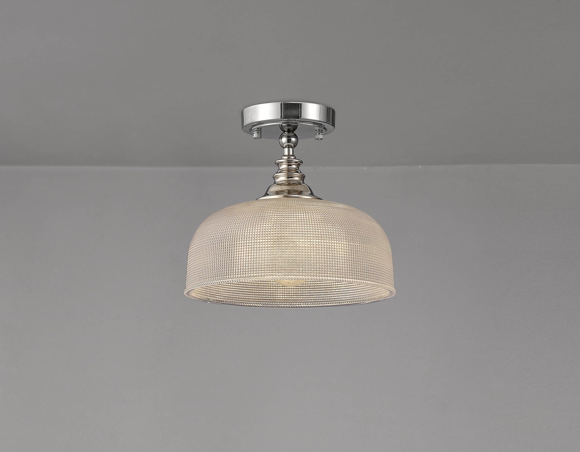 Luminosity Designs - Polished Nickel Sledmere 27cm Flush/Single Pendant, 1 Light Adjustable to Semi Flush, E27 - Luminosity Designs Ltd