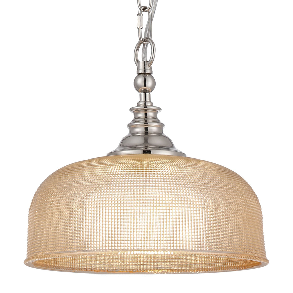 Luminosity Designs - Polished Nickel Sledmere 27cm Flush/Single Pendant, 1 Light Adjustable to Semi Flush, E27 - Luminosity Designs Ltd