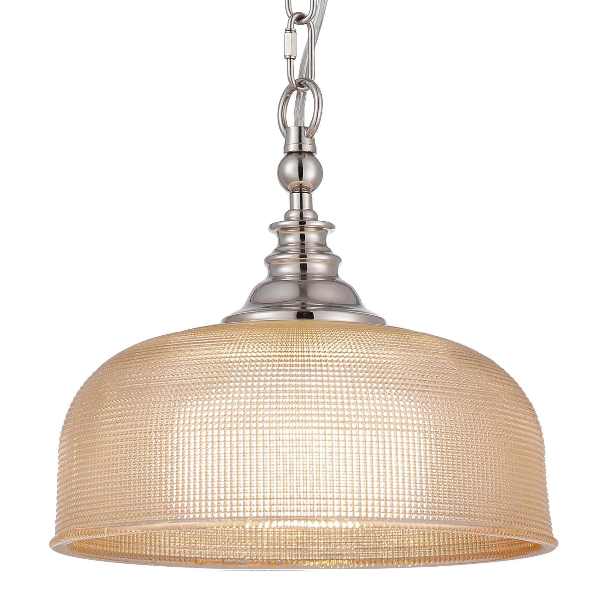 Luminosity Designs - Polished Nickel Sledmere 27cm Flush/Single Pendant, 1 Light Adjustable to Semi Flush, E27 - Luminosity Designs Ltd