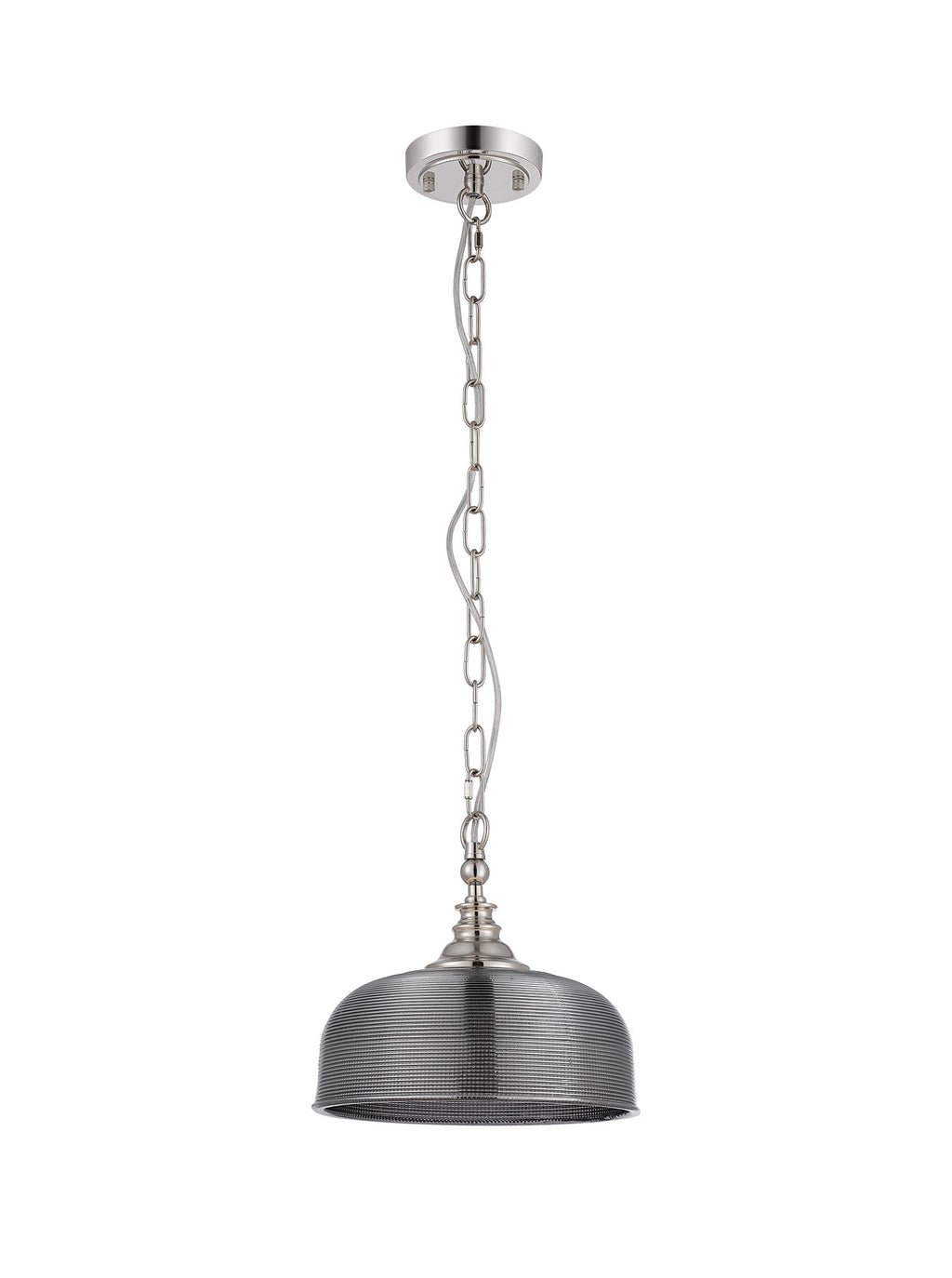 Luminosity Designs - Polished Nickel Sledmere 27cm Flush/Single Pendant, 1 Light Adjustable to Semi Flush, E27 - Luminosity Designs Ltd
