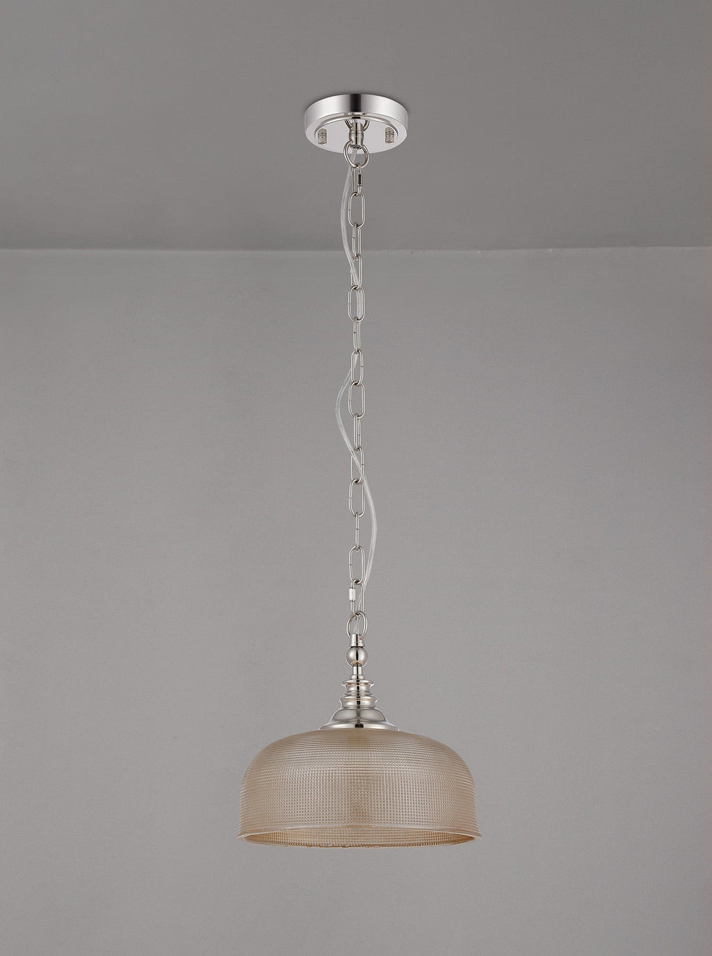 Luminosity Designs - Polished Nickel Sledmere 27cm Flush/Single Pendant, 1 Light Adjustable to Semi Flush, E27 - Luminosity Designs Ltd