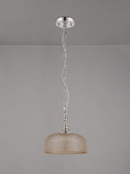 Luminosity Designs - Polished Nickel Sledmere 27cm Flush/Single Pendant, 1 Light Adjustable to Semi Flush, E27 - Luminosity Designs Ltd