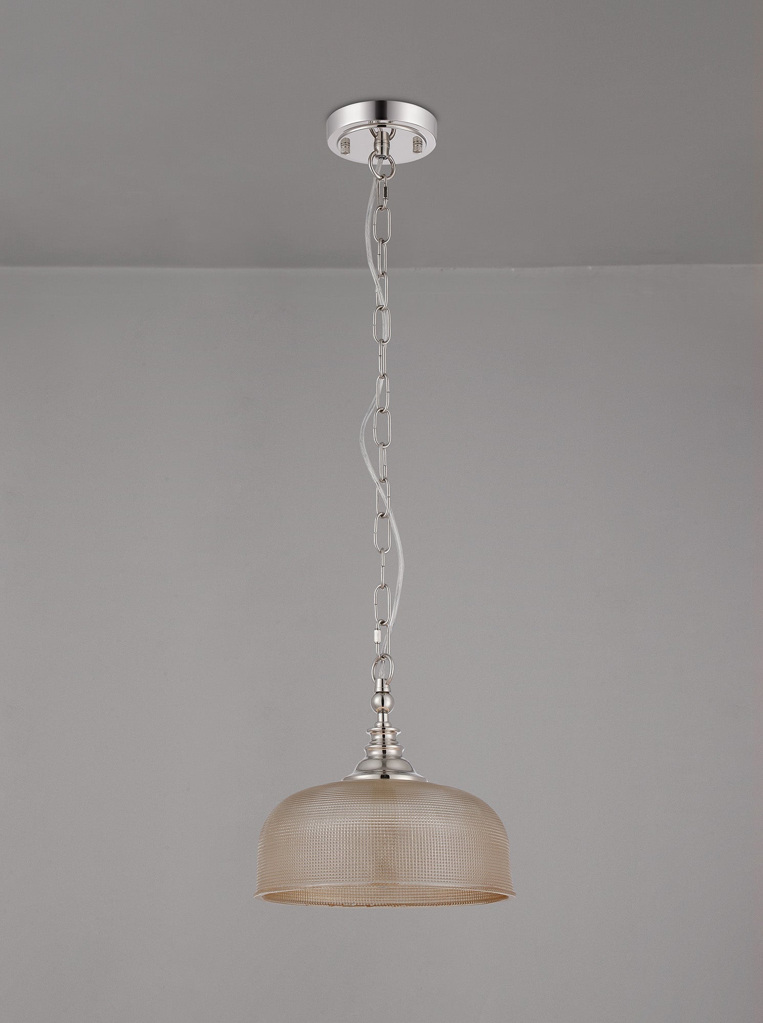 Luminosity Designs - Polished Nickel Sledmere 27cm Flush/Single Pendant, 1 Light Adjustable to Semi Flush, E27 - Luminosity Designs Ltd
