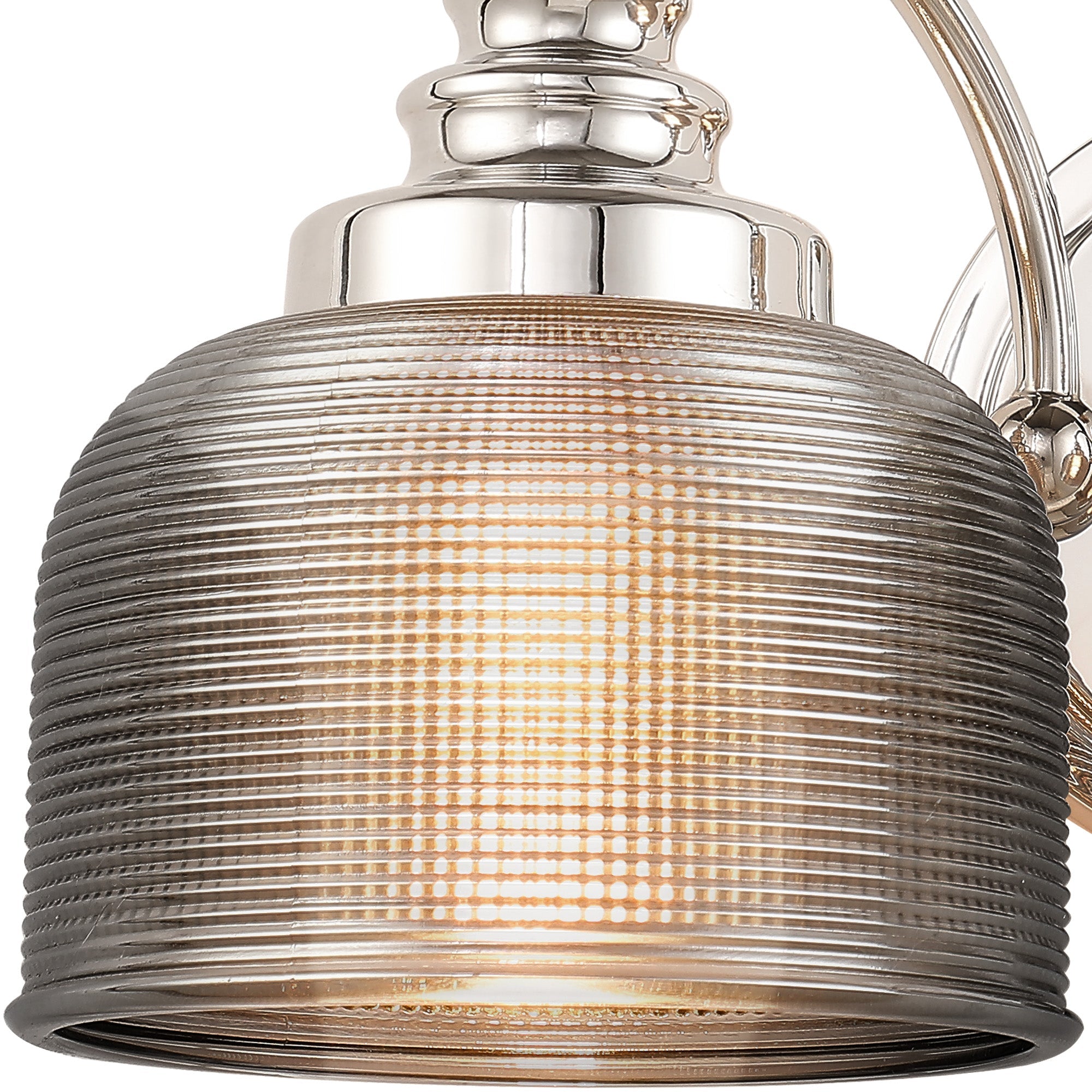 Luminosity Designs - Polished Nickel Sledmere Double Wall Light, Switched, 2 x E27, Glass Shade - Luminosity Designs Ltd