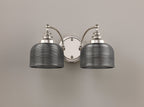 Luminosity Designs - Polished Nickel Sledmere Double Wall Light, Switched, 2 x E27, Glass Shade - Luminosity Designs Ltd