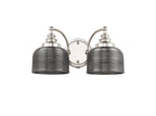Luminosity Designs - Polished Nickel Sledmere Double Wall Light, Switched, 2 x E27, Glass Shade - Luminosity Designs Ltd